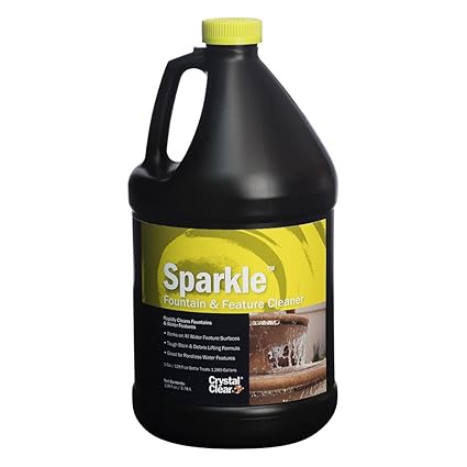 CrystalClear Sparkle Fountain & Water Feature Cleaner - 1 Gallon Treats Up to 1,280 Gallons
