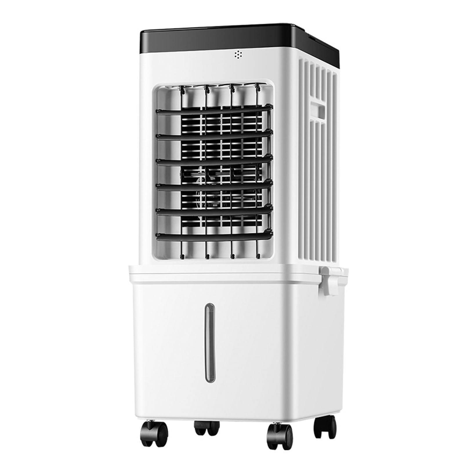 Climatizador Evaporativo Portátil de 3 Velocidades, Enfriador de Aire Silencioso con Llenado Superior, Ruedas y Acumuladores de Hielo para Habitación, Hogar, Oficina