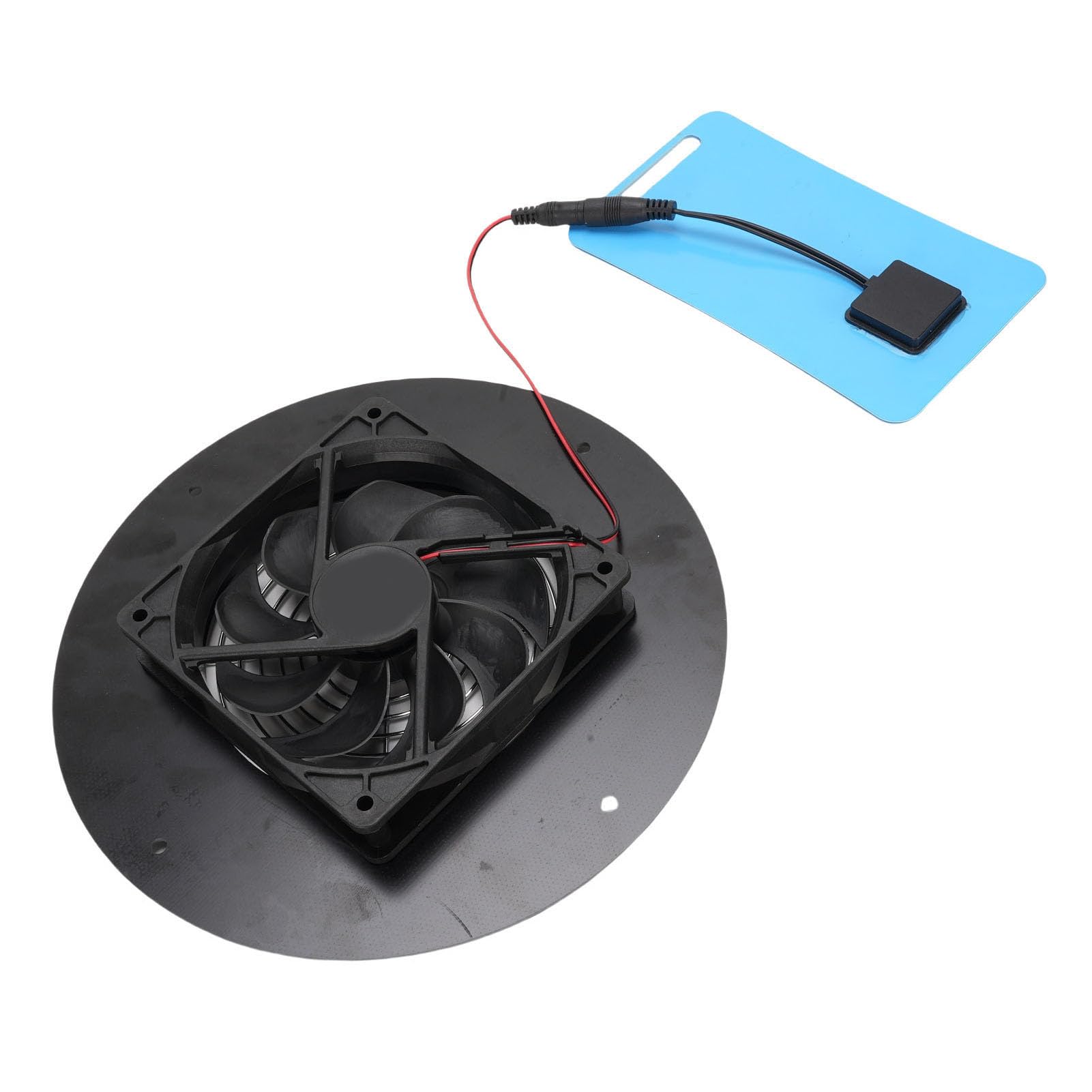 Tnfeeon Kit de Ventilador de Paneles Solares, Ventilador de Escape de Energía Solar Round 5W Panel Solar Portátil Panel Solar Ventilador Tranquilo para los Invernaderos de Pollo.