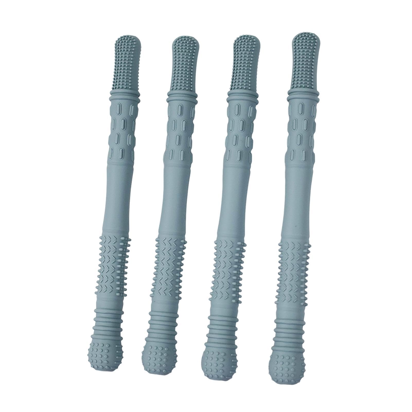 matumou 4Pcs Silicone Food Grade Free Reusable Stress Relief Sensory Oral Motor Chewable Toy for Special Needs Chewers
