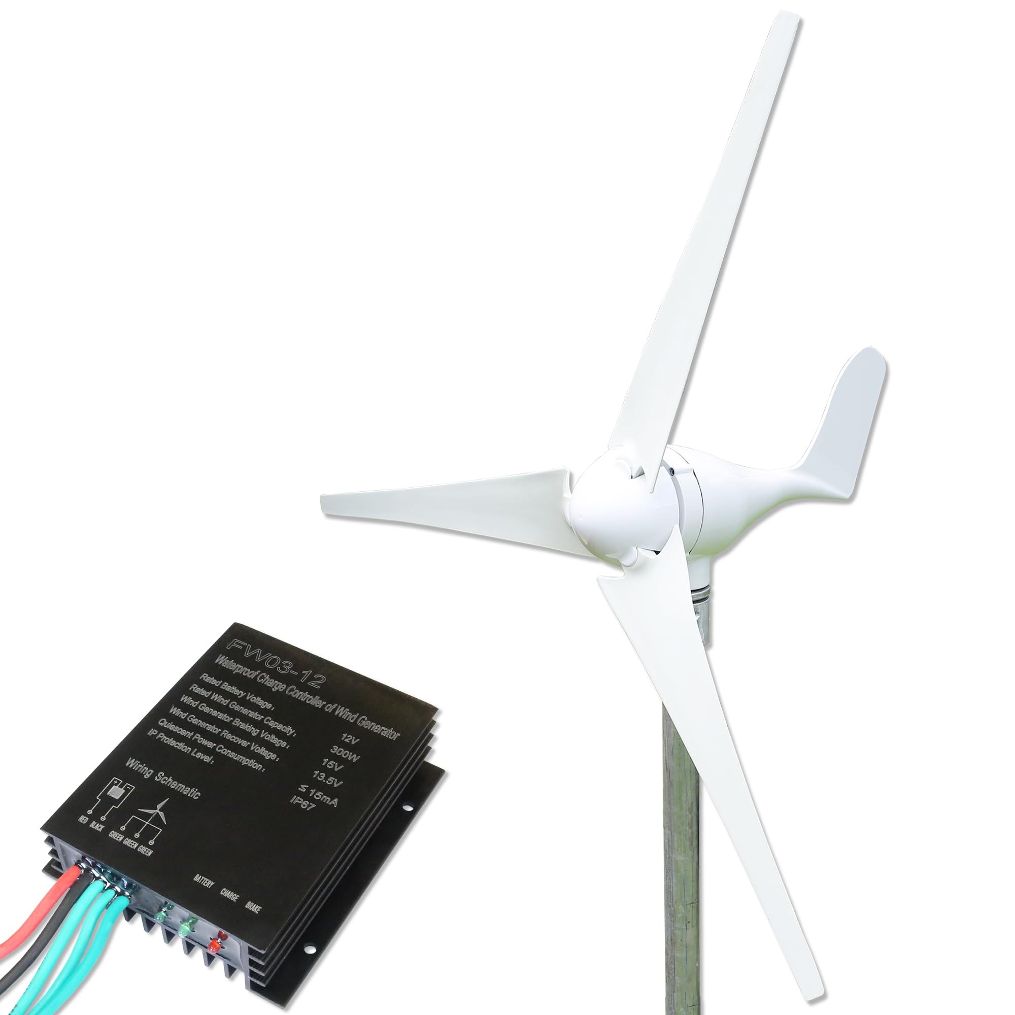 Lowenergie 300W 12V Wind Turbine Kit With Charge Controller