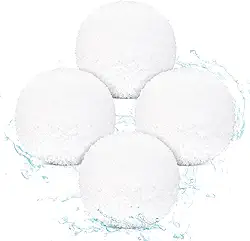4 peças de bola absorvente de escória para banheira de hidromassagem e piscina, bola de imersão branca para limpeza de escória bolas absorventes de escória para banheira de hidromassagem bola de