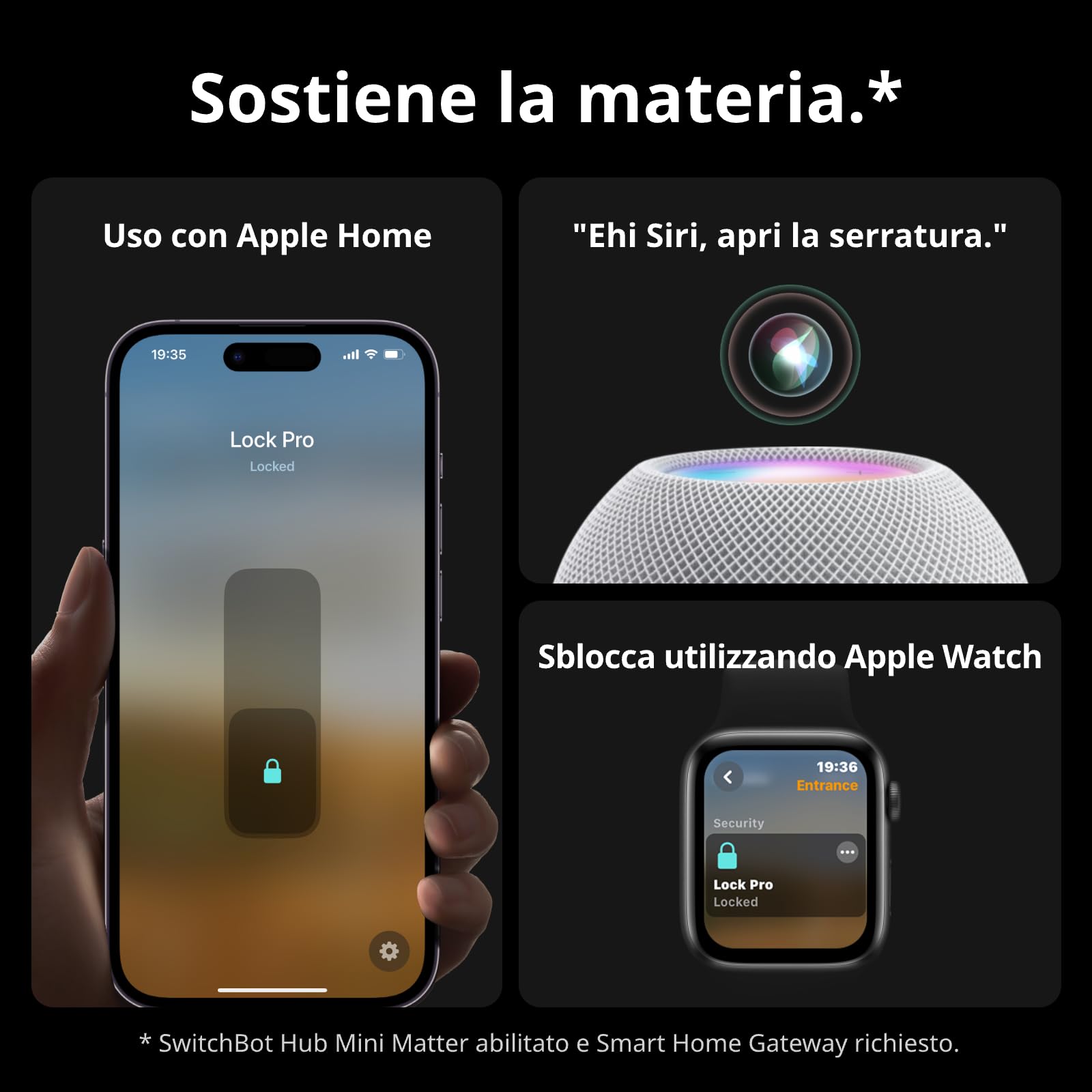 SwitchBot WiFi Smart Lock Pro con Hub Mini, Serratura Senza Chiave, Serratura Elettronica Intelligente Senza Conversione, Supporta la Matter, Alexa, Google, IFTTT