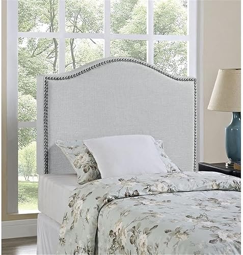 Miniatura 2 de Rosebery Kids Cabecera tapizada de tela moderna con panel doble, color gris cielo