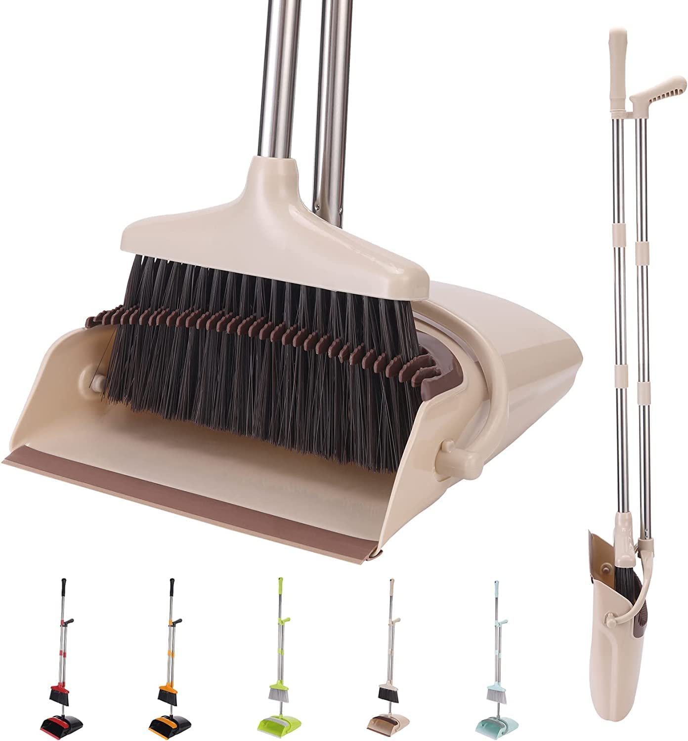 Whixant Dustpan and Brush Set, Broom and Dust pan with Extendable Long Handle, Upright and Lightweight Household Cleaning Combo for Home Kitchen Room Office Lobby (B0C3M2MDVB) Amazon Price History, Amazon Price Tracker