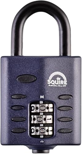 Squire Candado pequeño (CP30)  Grillete de acero más resistente  Candado combinado de 3 ruedas  Acero aleado para resistencia a la corrosión