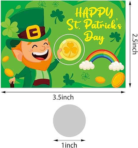 Miniatura 8 de 36 tarjetas de juego de duendes para raspar del día de San Patricio trébol de la suerte recuerdos de fiesta verde irlandés actividades divertidas