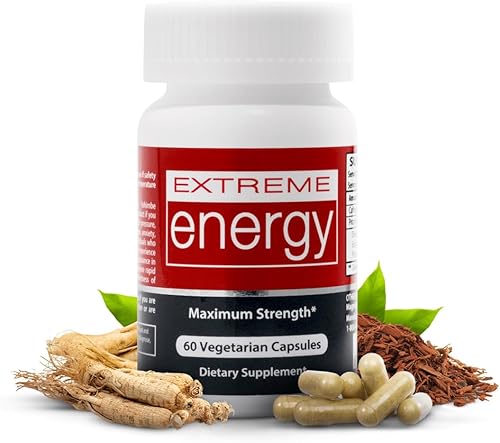 Extreme Energy - Potentes píldoras energéticas para mujeres y hombres, dura de 6 a 10 horas sin choques ni nerviosismo, suplemento energético 100%