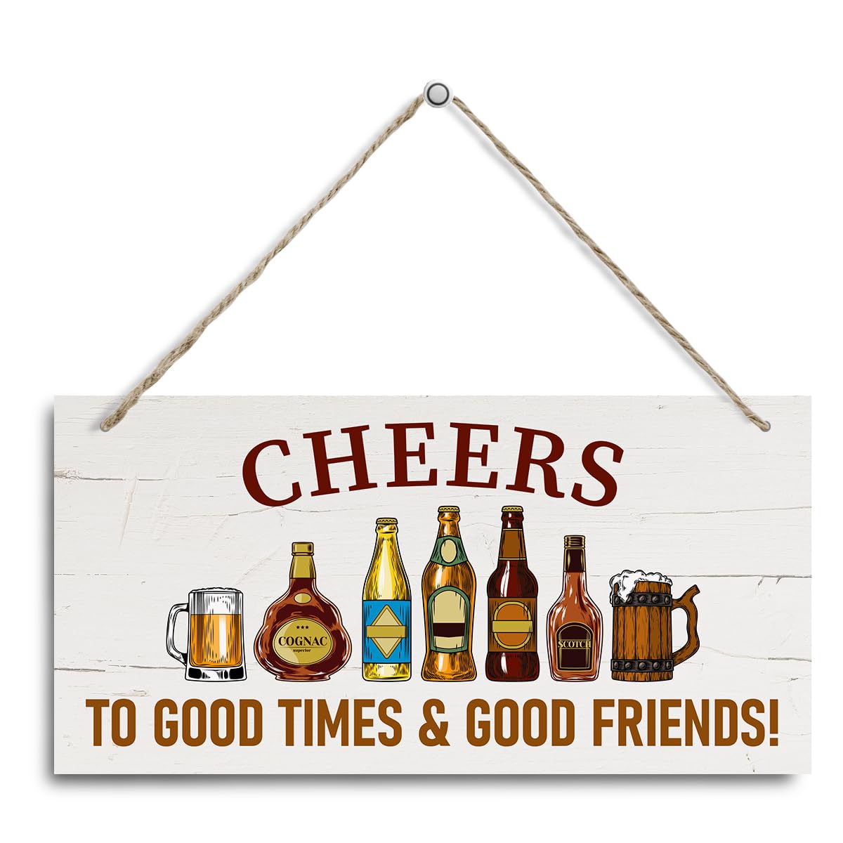 Bar Signs Decor, Cheers To Good Times & Good Friends Sign, Decorative Hanging Wall Plaque Wood Sign, Wine Bar Decor, Man Cave Decor, Wall Decor for Bar Pub Club, Party Decor Ornaments-image-39