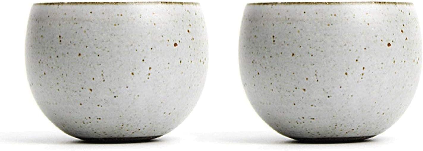 QMFIVE Hand Painted Ceramic Color Tea Cup for Puer Tea - 2 Pcs,(Moonlight White)