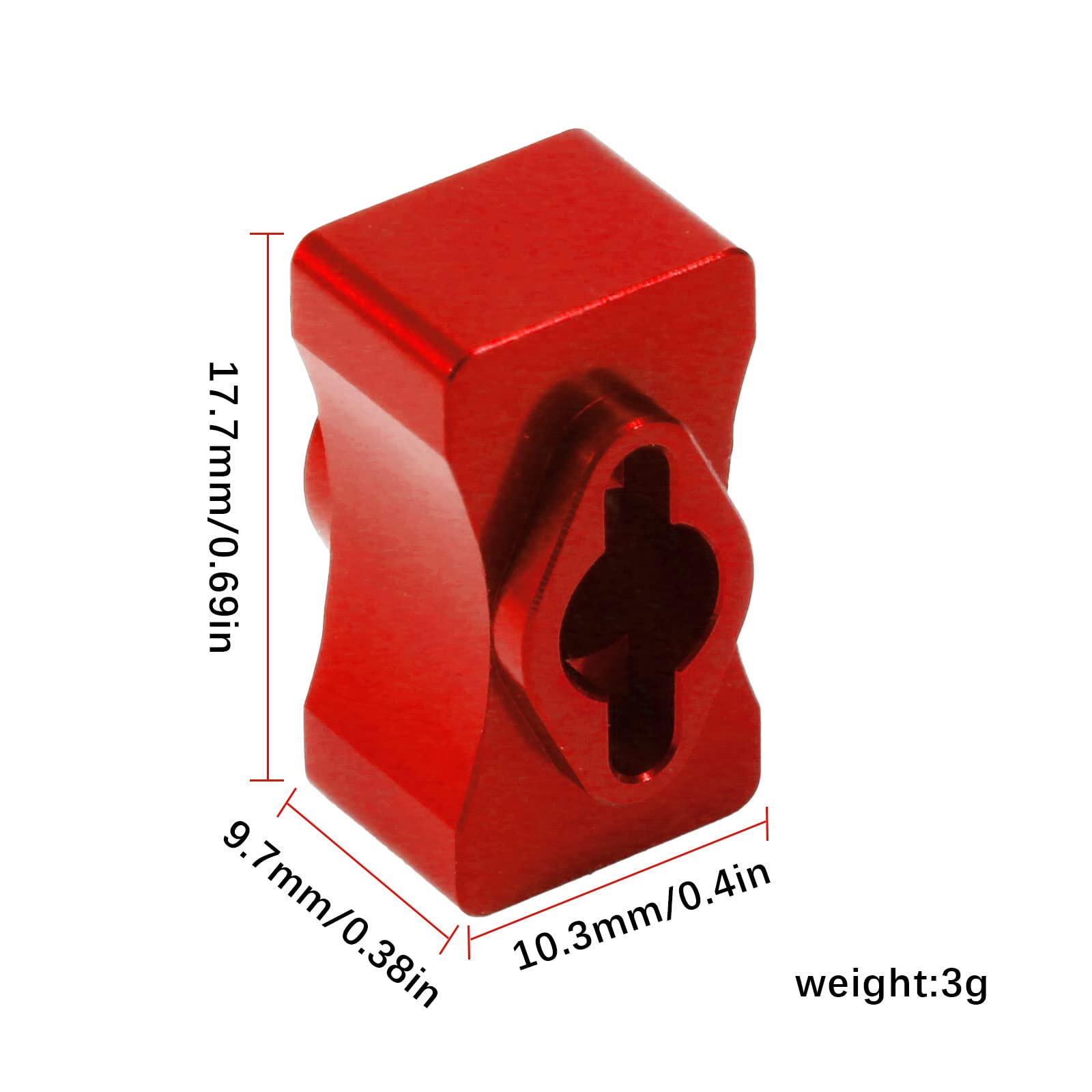 kingsea RC Metal Lock Straight Shaft Differential Posi Locker Spool Upgrade Parts Compatible with Team Associated DR10 Drag Race Car (Red)