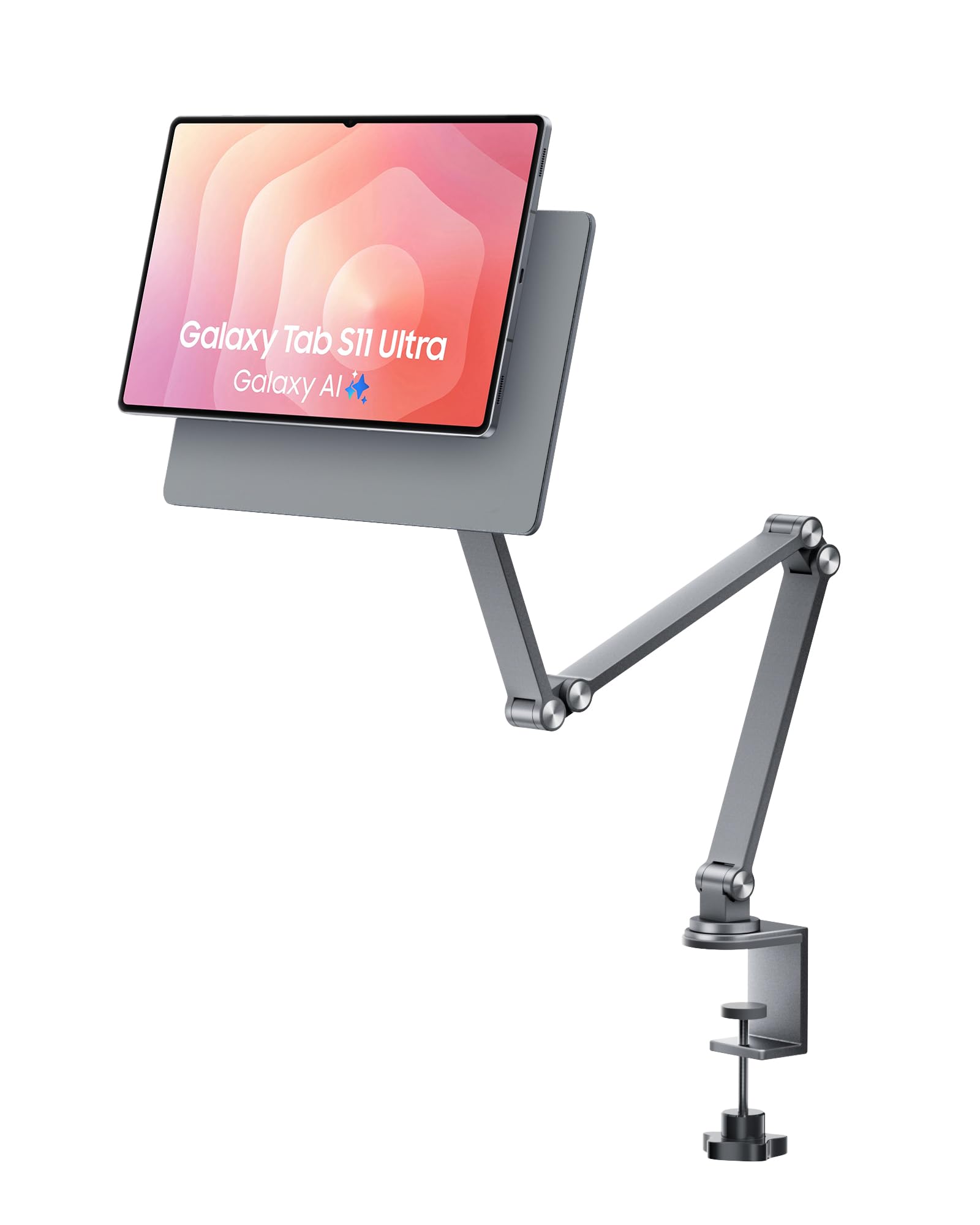 LULULOOK Magnetyczny uchwyt do Samsung Galaxy Tab S11 Ultra, składany uchwyt na ramię ze stopu aluminium jako uchwyt na biurko do Samsung Galaxy Tab 14,6 cala S11