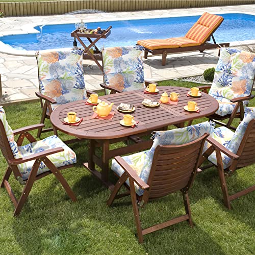 Dytxiii Set Of 2 Outdoor/Indoor High Back Chair Cushion With Bright Pattern, Soft Rocking Chair Cushion Replacement 44"X24"X4" For Patio,Porch, Balcony - Coral Multi #TOP1