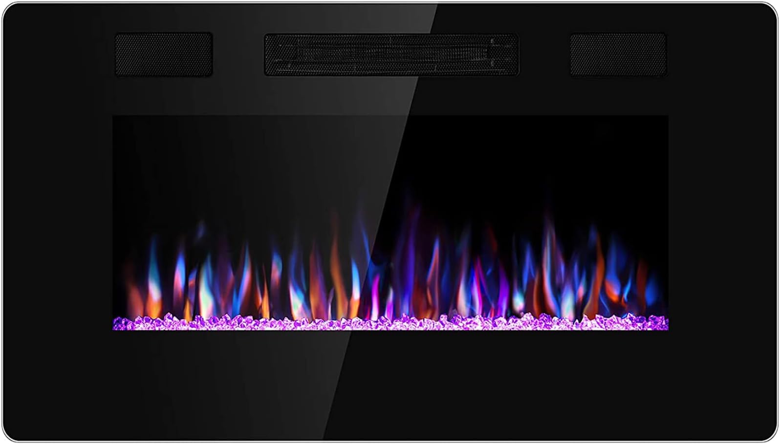 Antarctic Star 30 Inch Electric Fireplace in-Wall Recessed and Wall Mounted, Fireplace Heater and Linear Fireplace with Multicolor Flame, Timer, 750/1500W Control by Touch Panel & Remote