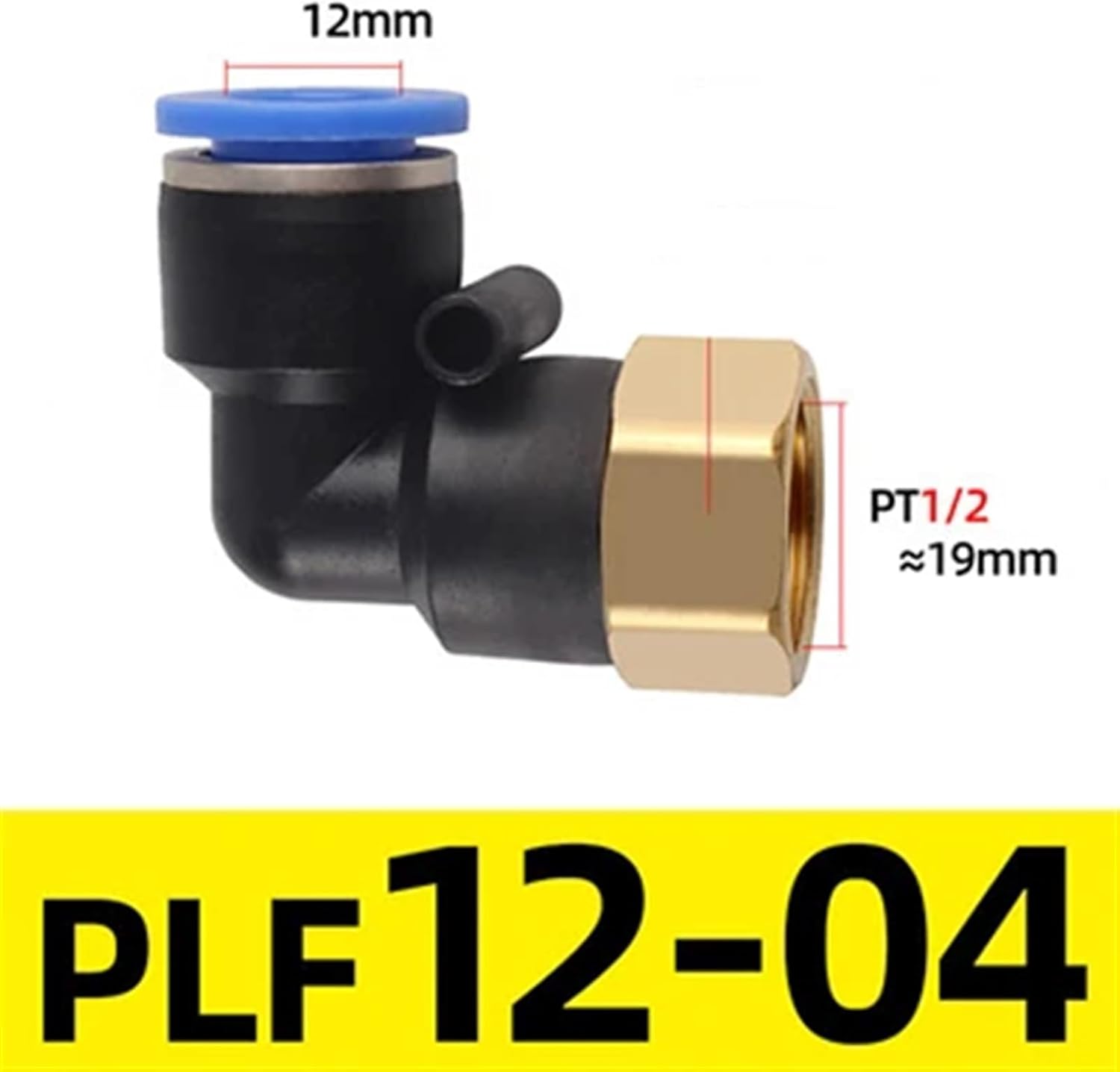 PLF pneumatic quick connector L-type female thread 1/8 3/8 1/2 1/4 Standard Pipe Thread trachea hose connector 4 6 8 10 12mm(PLF12-04)