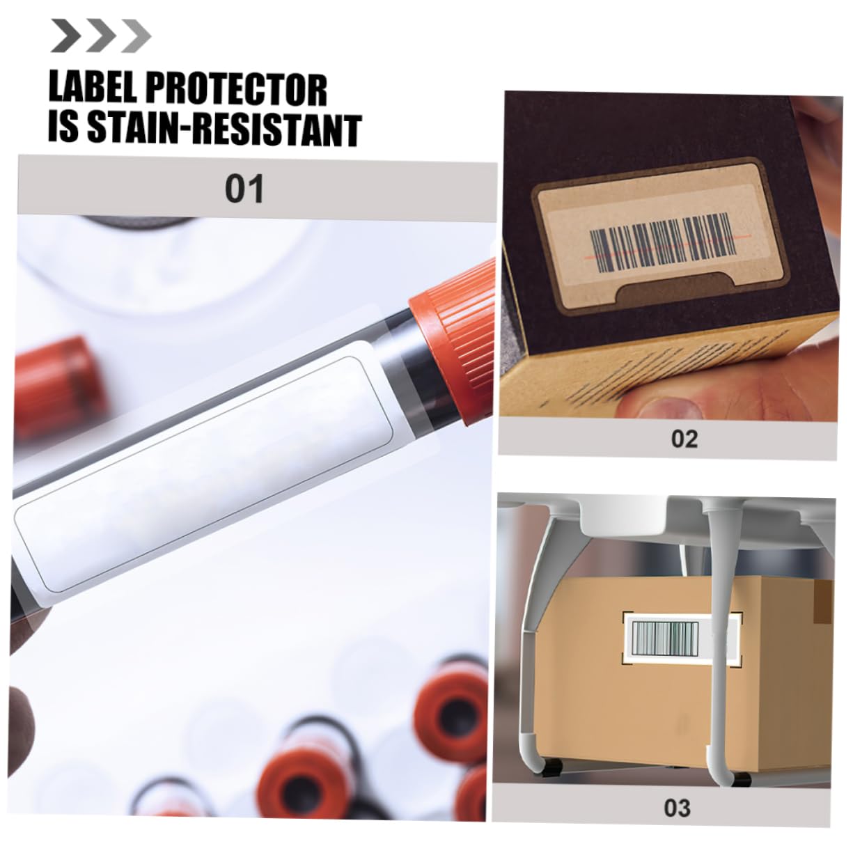 STOBOK Etikettenschutzhüllen 500 Stück Selbstklebend Pvc Transparente Verhindern Einrollen Erleichtern Scannen für Barcode und Etiketten in Bibliotheken Krankenhäusern und Büros