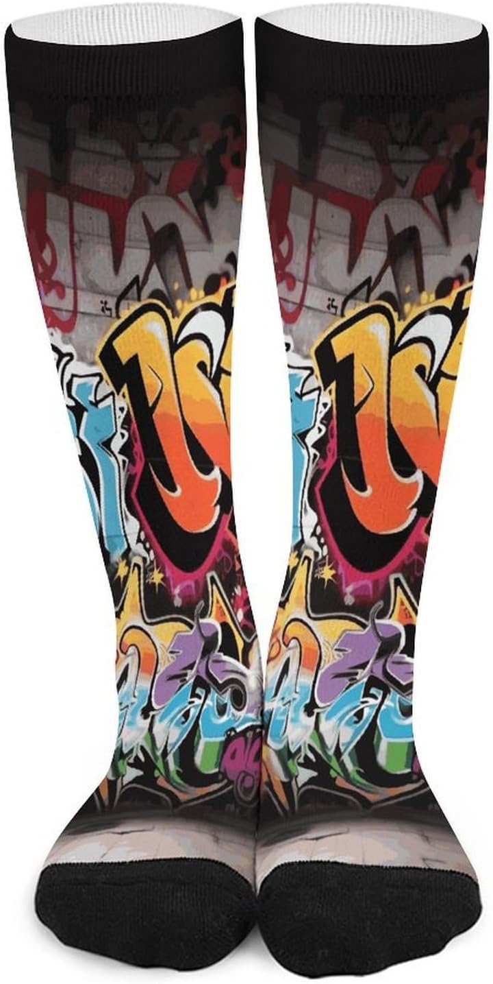 Graffiti Hip Hop Crew Socks Calf Socks Athletic Crew Sock