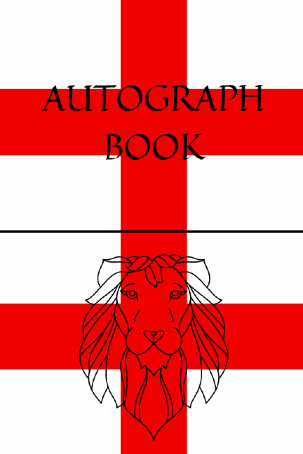 AUTOGRAPH BOOK: A 6x9" 120page, blank, England three lion design autograph book /album, ideal for comic conventions or sporting events