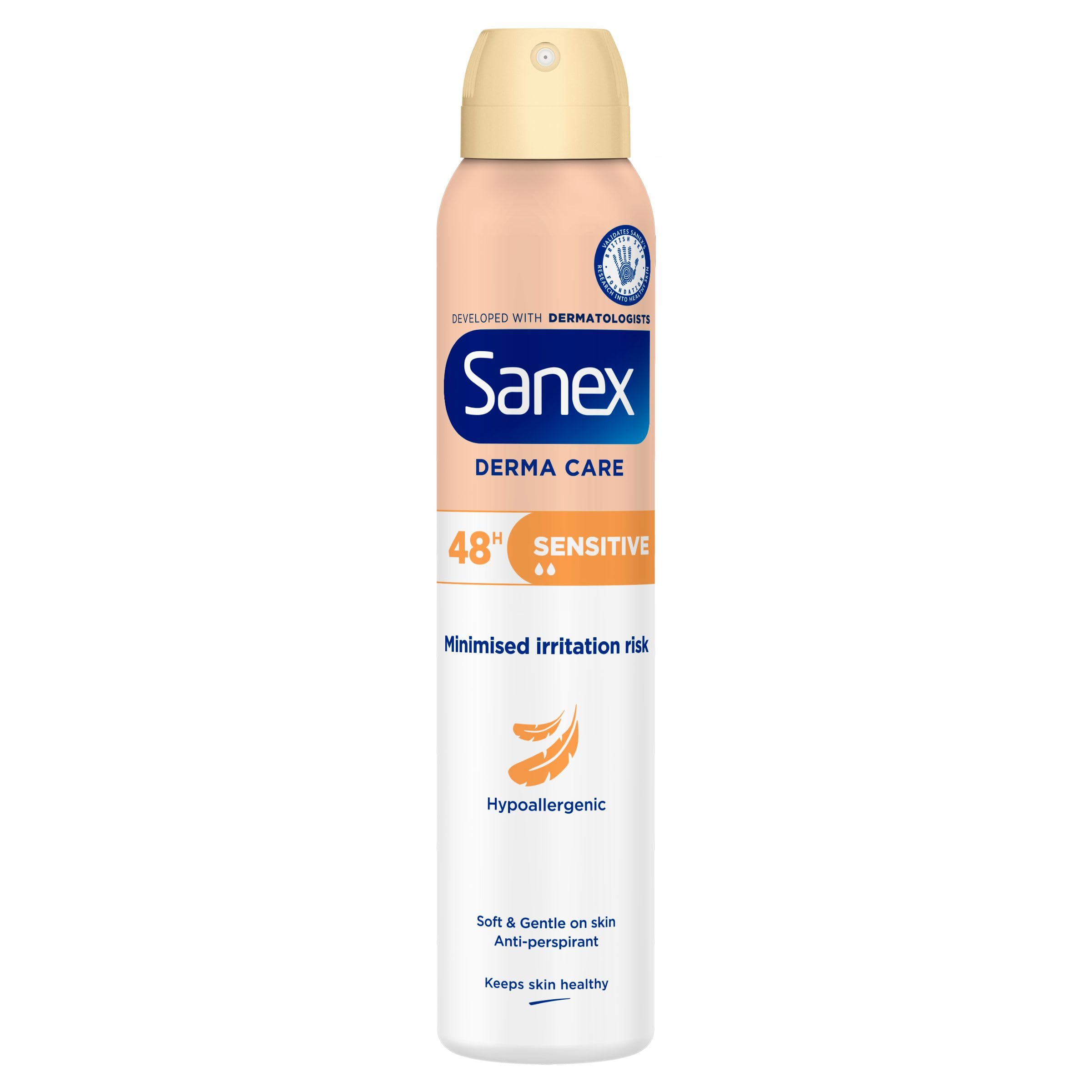Sanex Dermo Sensitive Antiperspirant Deodorant Spray 200ml | up to 24-hour sweat and odour protection | gentle on sensitive skin | restores skin’s natural pH | dermatologically tested