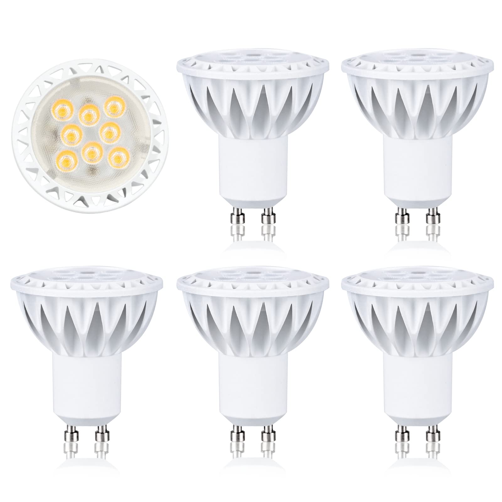 BAOMING GU10 LED Bulbs Dimmable, Warm White 2700K, 50W Halogen Spotlight Bulb Equivalent, 450LM 5W LED GU10 Bulb, AC 220-240V, Pack of 6