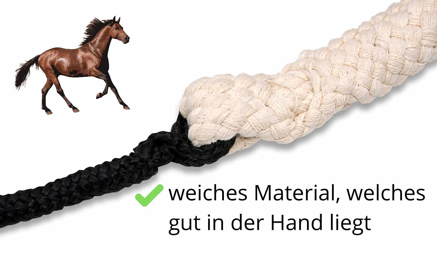 AMKA Doppellonge 16 Meter mit 2 Karabiner + Propylen Longierleine Longe