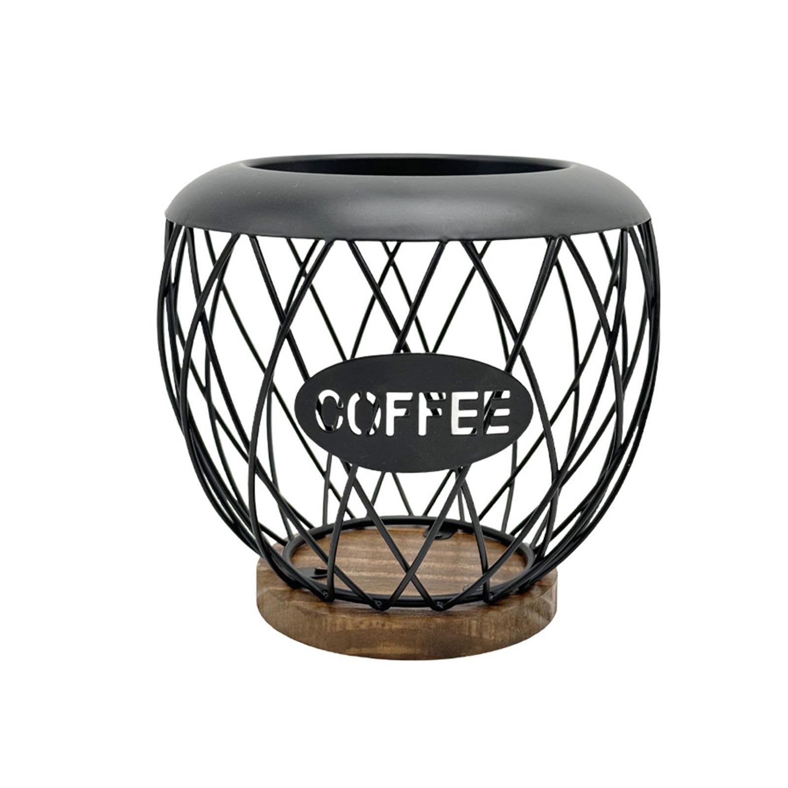 HDOYTXXM Geometric Coffee Pods Rack Iron Wood Sturdy Storage Organizers for Countertops Compact Kitchen Decors Modern Coffee Pods Dispenser
