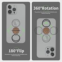 Vista 6 de Carveit Soporte de anillo para teléfono celular con diseño de madera maciza, soporte de metal compatible con iPhone 16 Pro Max 13 14 Galaxy S24
