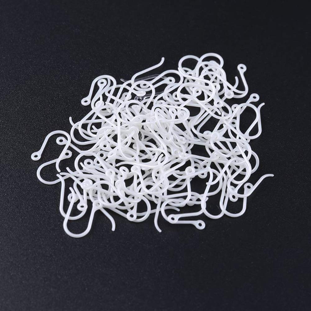 Akoak 50PC 0,65 Mm Antiallergique Plastique Oreille Fil Crochets Boucles D' Oreilles Fermoir Pour DIY Bijoux Pink Gold