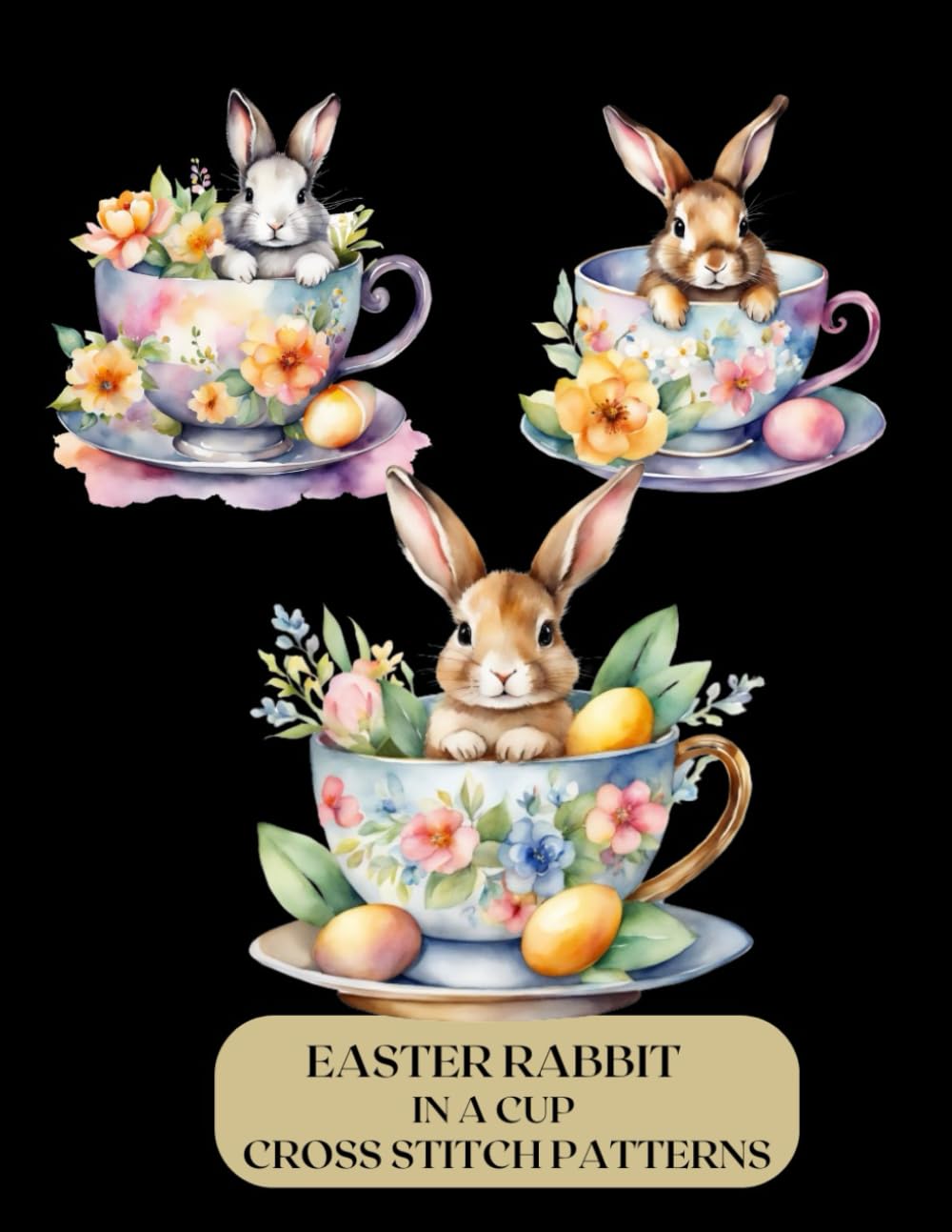 EASTER RABBIT IN A CUP CROSS STITCH PATTERNS