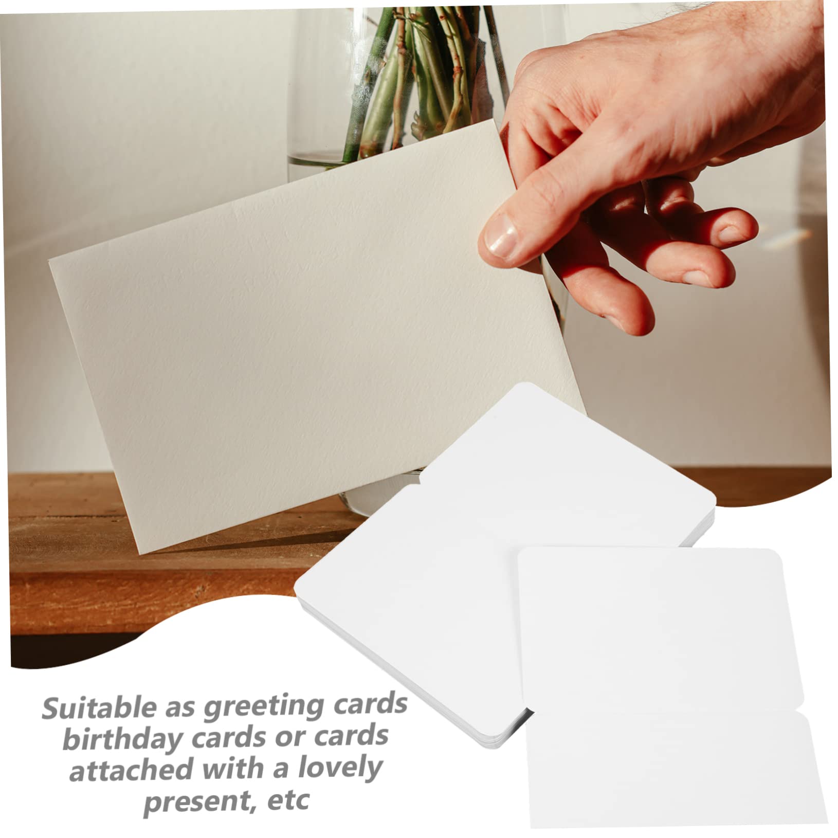 SEWACC 100stücke Beschreibbare Blankokarten Dankeskarten Grußkarten aus Hochwertigem Papier mit Pflanzenmotiven als Faltkarten für Feste und Persönliche Grüße