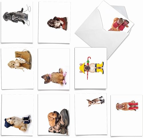 Miniatura 1 de The Best Card Company 10 adorables tarjetas de agradecimiento para cachorros con sobres de 4 x 5.12 pulgadas, para todas las ocasiones, con texto en