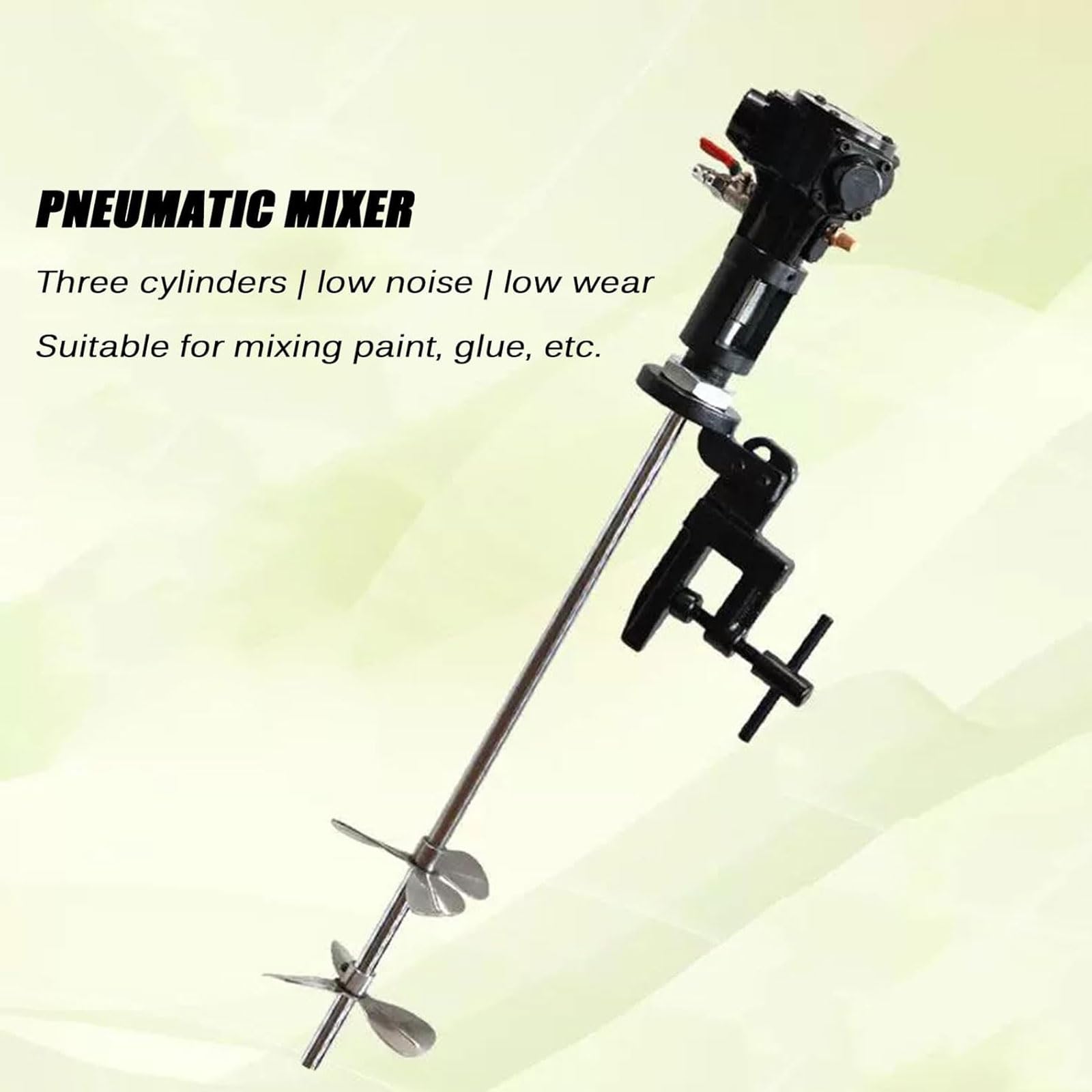 Mieszadło powietrzne, przenośny mikser 2500 obr./min z zaciskiem, ciśnienie robocze 6-8 kg, pręt 830 mm, ostrze 140 mm, idealny do farb, barwników, atramentów i kosmetyków