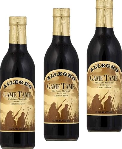 Allegro Game Tame Wild Game Marinade, tres botellas de 12.7 onzas líquidas