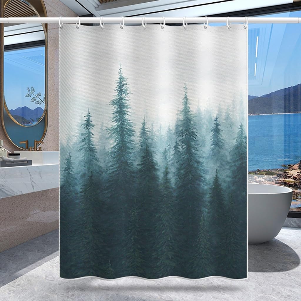 NZPOST Cortina De Ducha De Baño Cortina Revestimiento De Ducha Cortina De Puerta De Inodoro De Baño Cortina De Partición De Baño Cortina De Ducha Impermeable De Poliéster con G