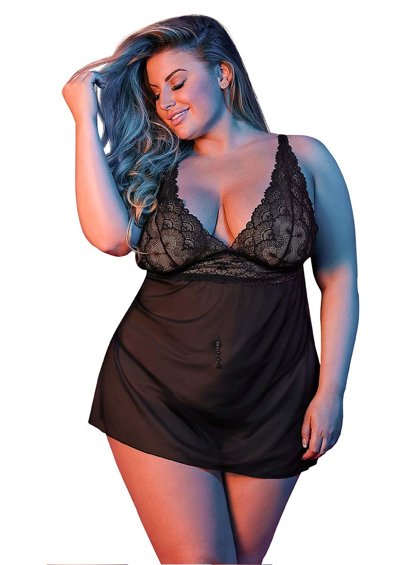 Nuisette Magic Silk noire dos fly away pour des soirées romantiques - 4