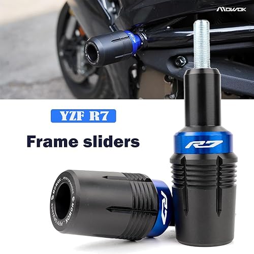 Vista 2 de MOWOK Deslizadores de marco para Yamaha R7 YZFR7 2021 2022 2023 2024 2025 Accesorios de motocicleta Almohadilla de protección contra choques