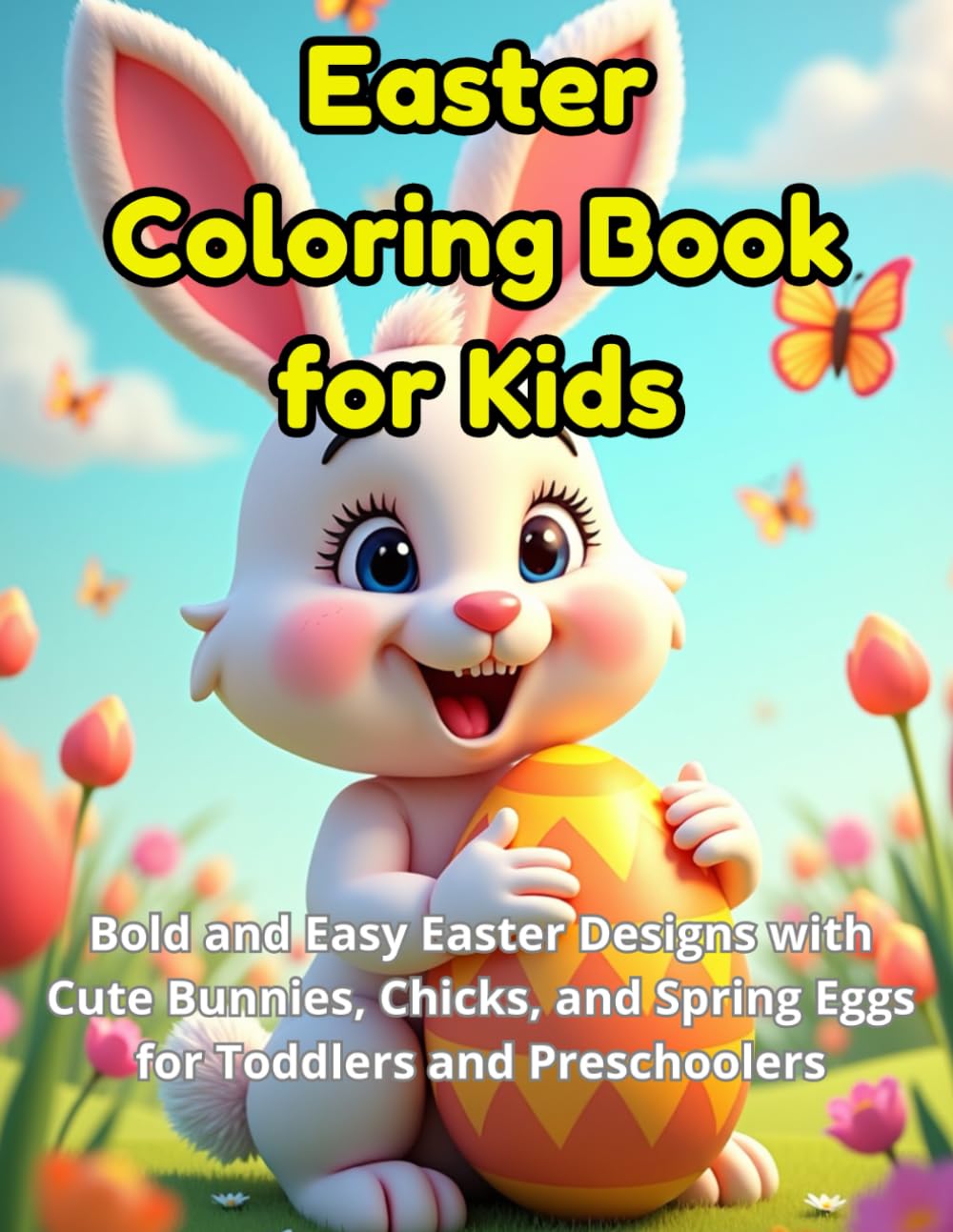 Easter Coloring Book for Kids: Bold and Easy Easter Designs with Cute Bunnies, Chicks, and Spring Eggs for Toddlers and Preschoolers