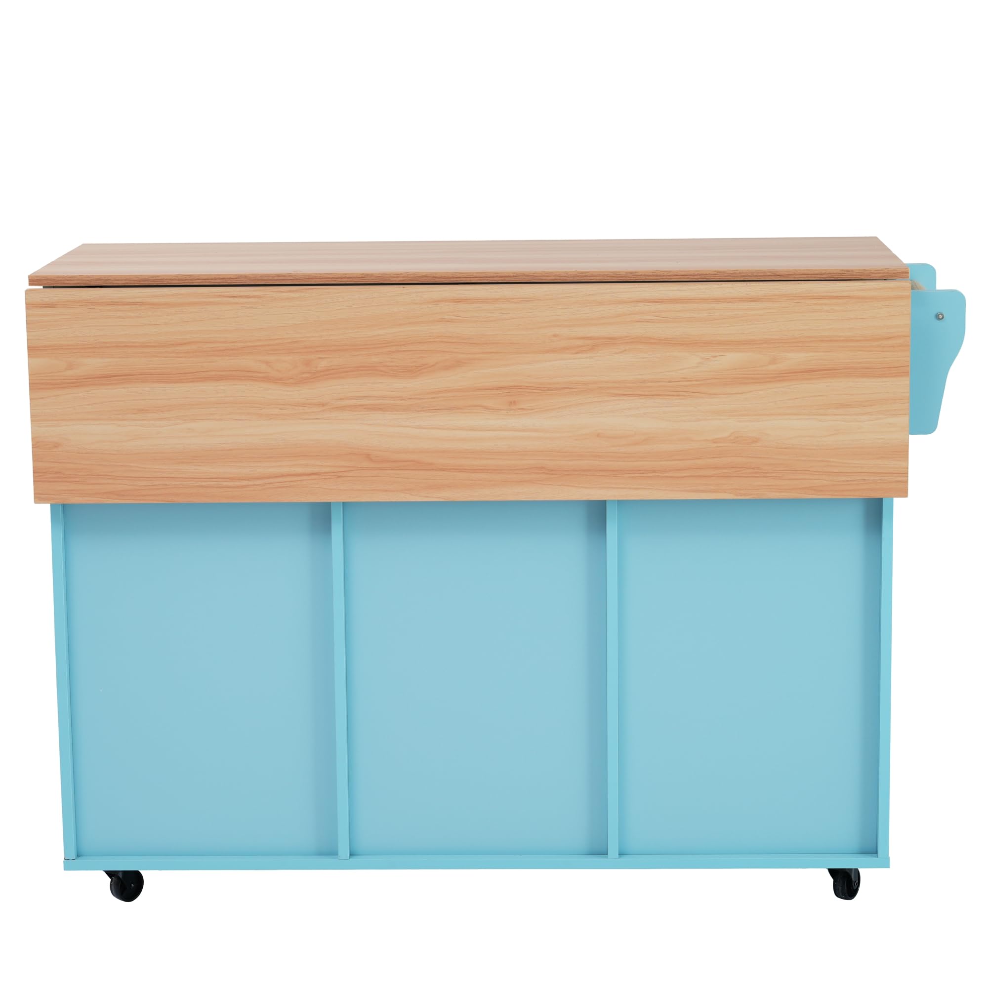 soges Carrello da cucina con ruote, multifunzione, blu, MDF, blu dipinto, 129cm x 76cm x 91,5cm