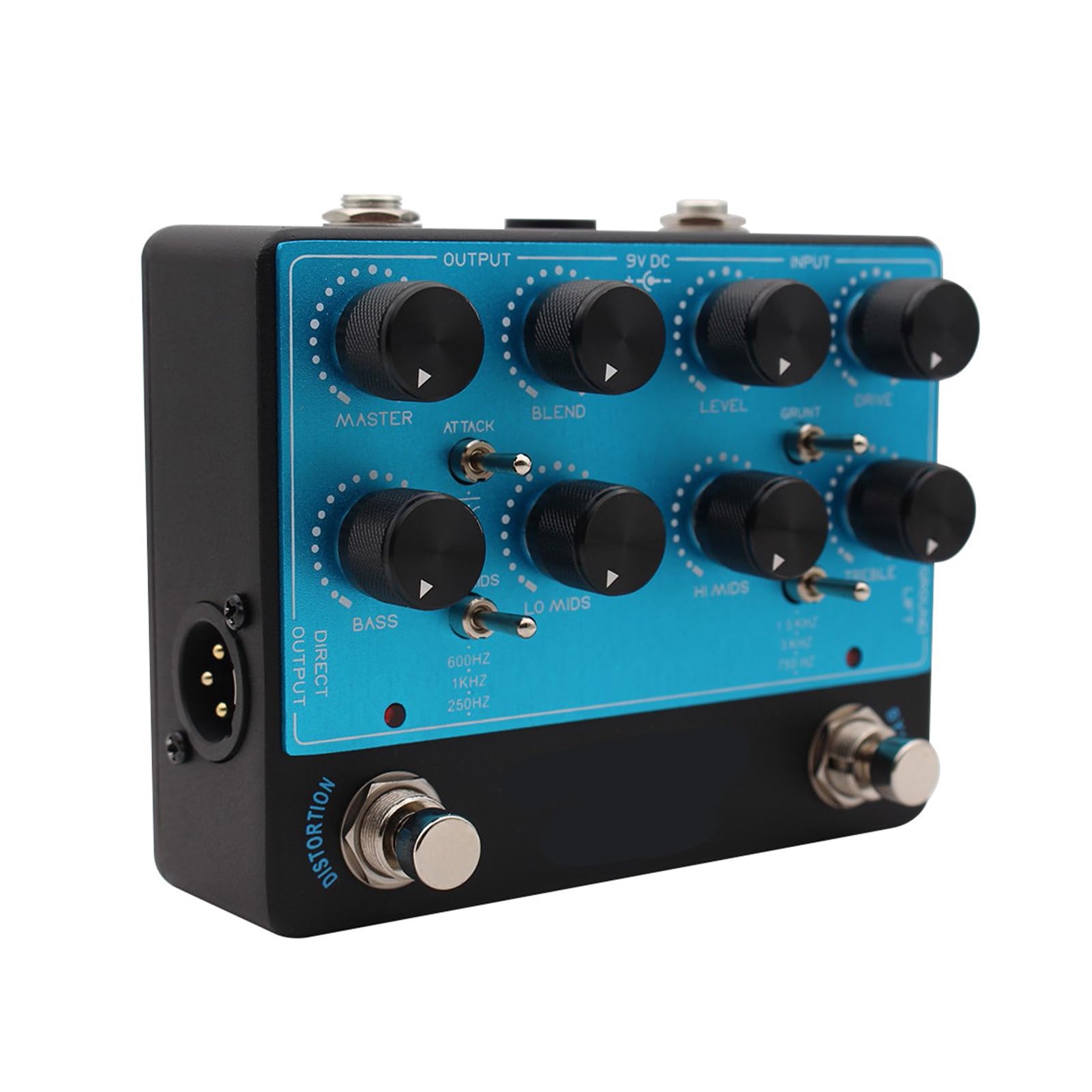 Generic Pedale Preamplificatore per Basso EQ a 4 Bande con Uscita DI Bilanciata e Funzione Overdrive per Musicisti Professionisti 1 unità