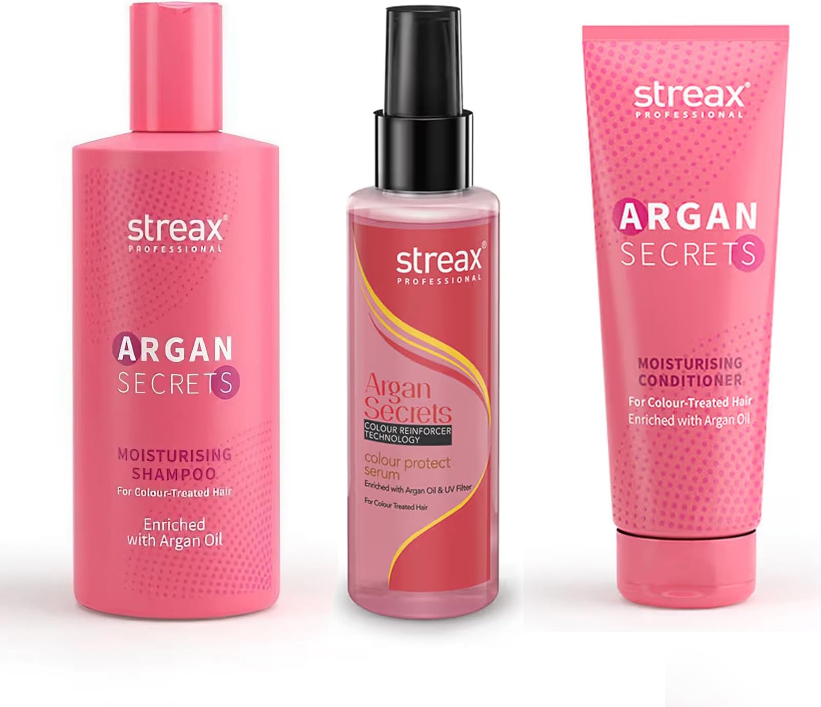 Streax Professional Argan Secrets Colour Protect Hair Serum-Shampoo-Conditioner Combo