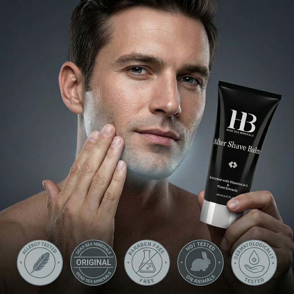 H&B After Shave Balm Face Moisturizer for Men with Dead Sea Minerals, 150ml