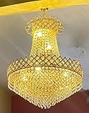 SHRI MAHAL ANTIQUES Crystal Chandelier for Living Room Bedroom Office Jhoomar Glass Crystal Big Size Jhumar Modern Ceiling Light (Size: 40 x 40 x 77 CM)