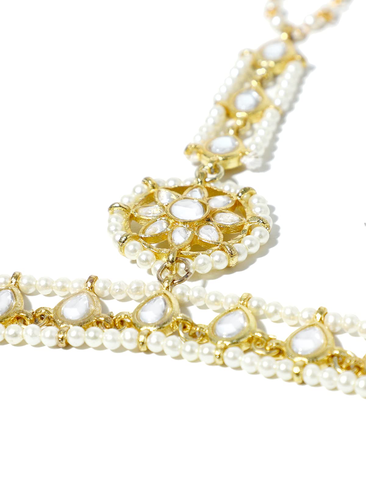 Karatcart Gold-Plated Kundan Pearl Chain Hathphool (B097C2NYSS) Amazon Price History, Amazon Price Tracker