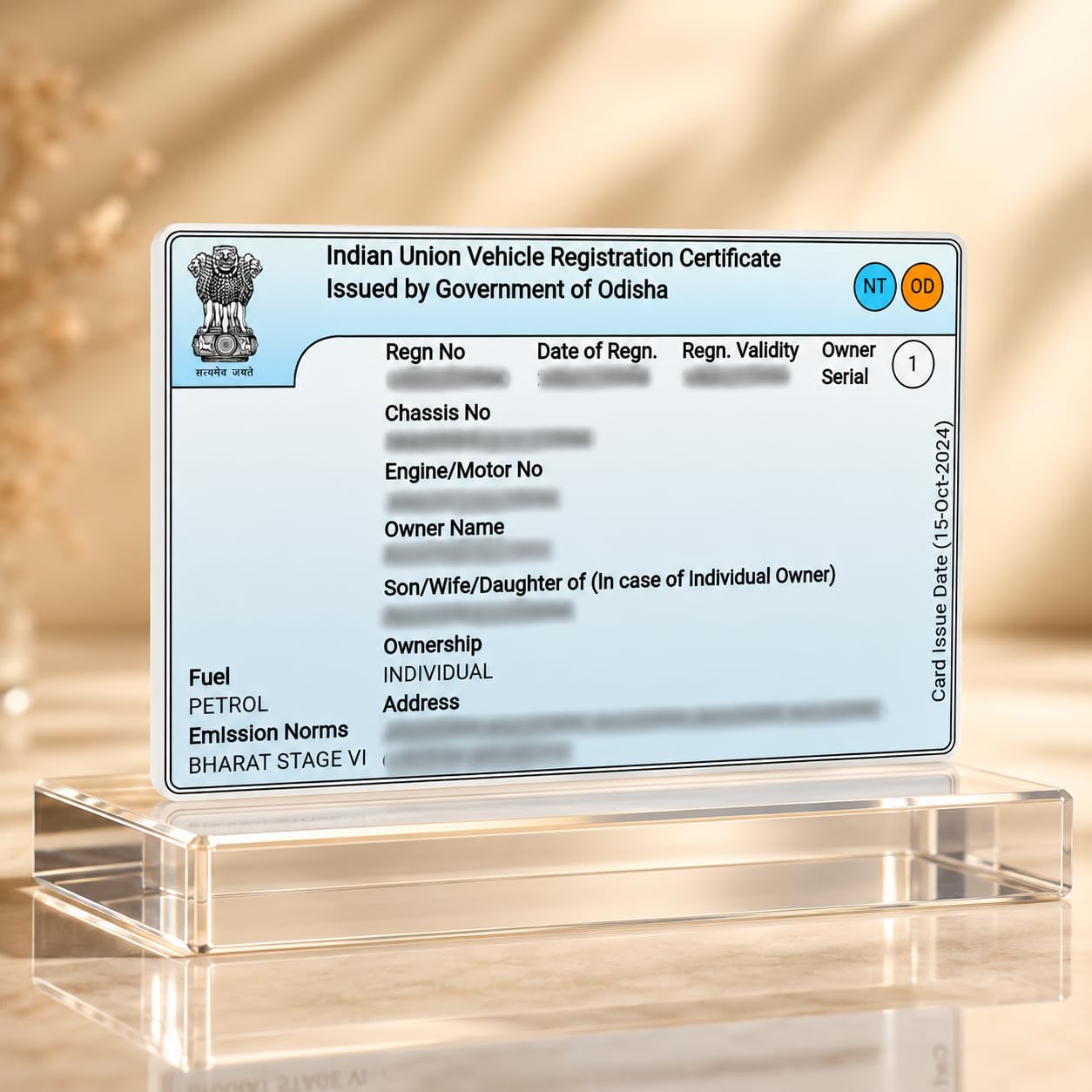 RC PVC Print Service | Premium HD Waterproof Plastic Vehicle Registration Certificate | Wallet Size | Scratch Resistant | Durable PVC-image-10