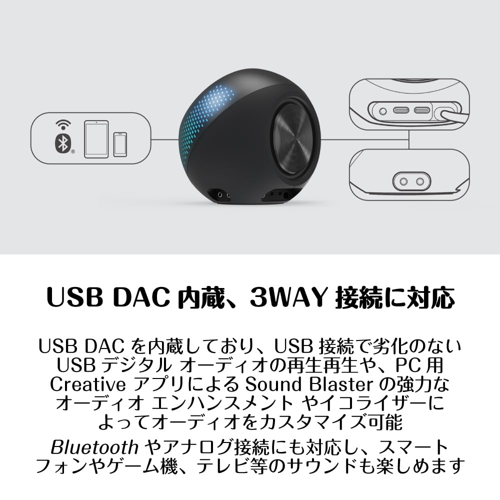 Amazon.co.jp: Creative Pebble X USB DAC/Blutooth/AUX-in対応 2ch PC