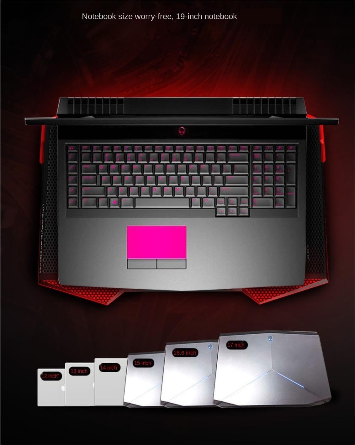 Base di raffreddamento da Gaming Raffreddatore For Laptop Da Gioco Con 5 Ventole Silenziose, Adatto A 12-19 Pollici, Altezza Regolabile per PC Notebook