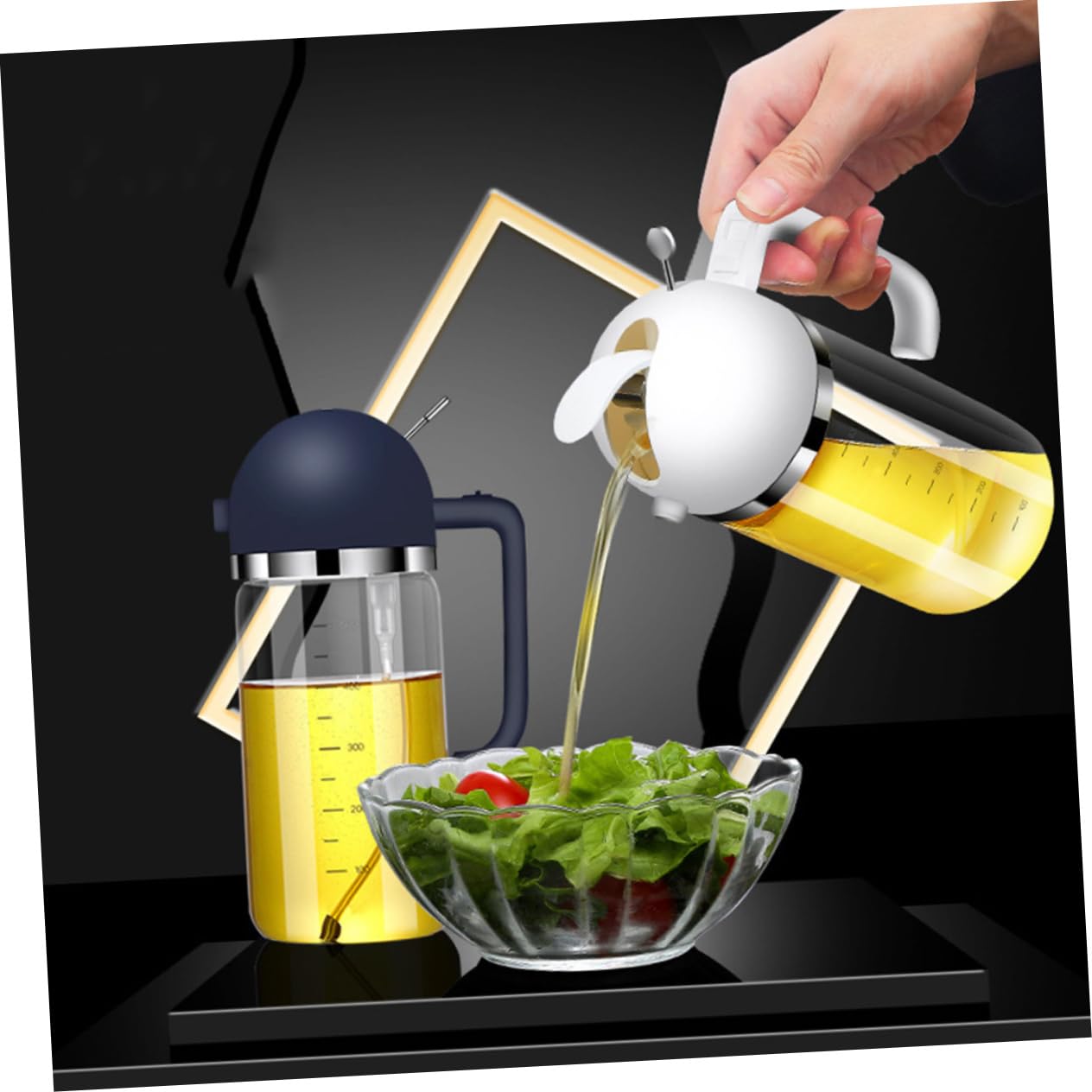 Pulvérisateur D'huile Automatique en Verre Blanc Cuisine