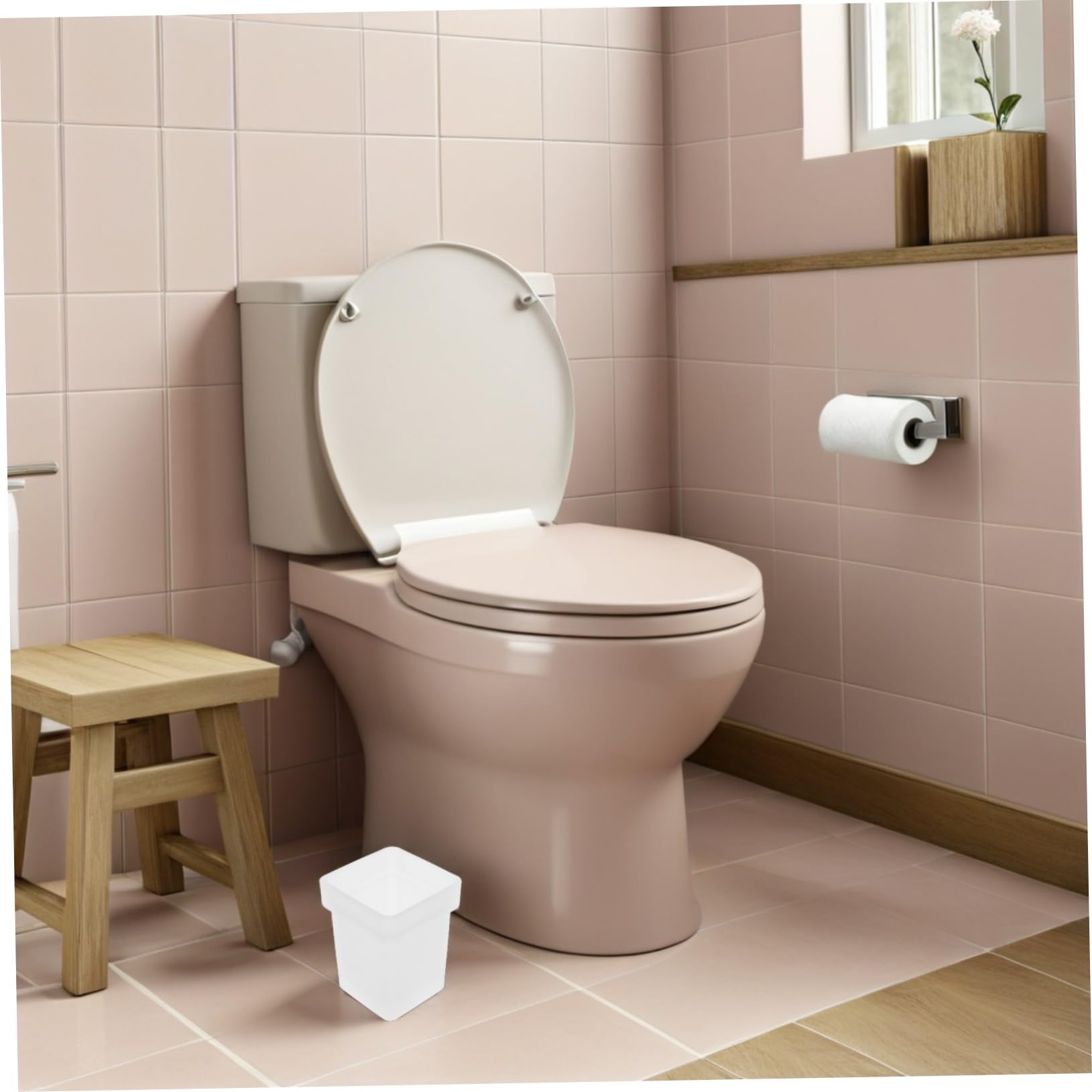 Soporte cuadrado de vidrio esmerilado para escobilla de inodoro, base estable, accesorios de baño, herramientas higiénicas de limpieza de inodoro, 2 piezas