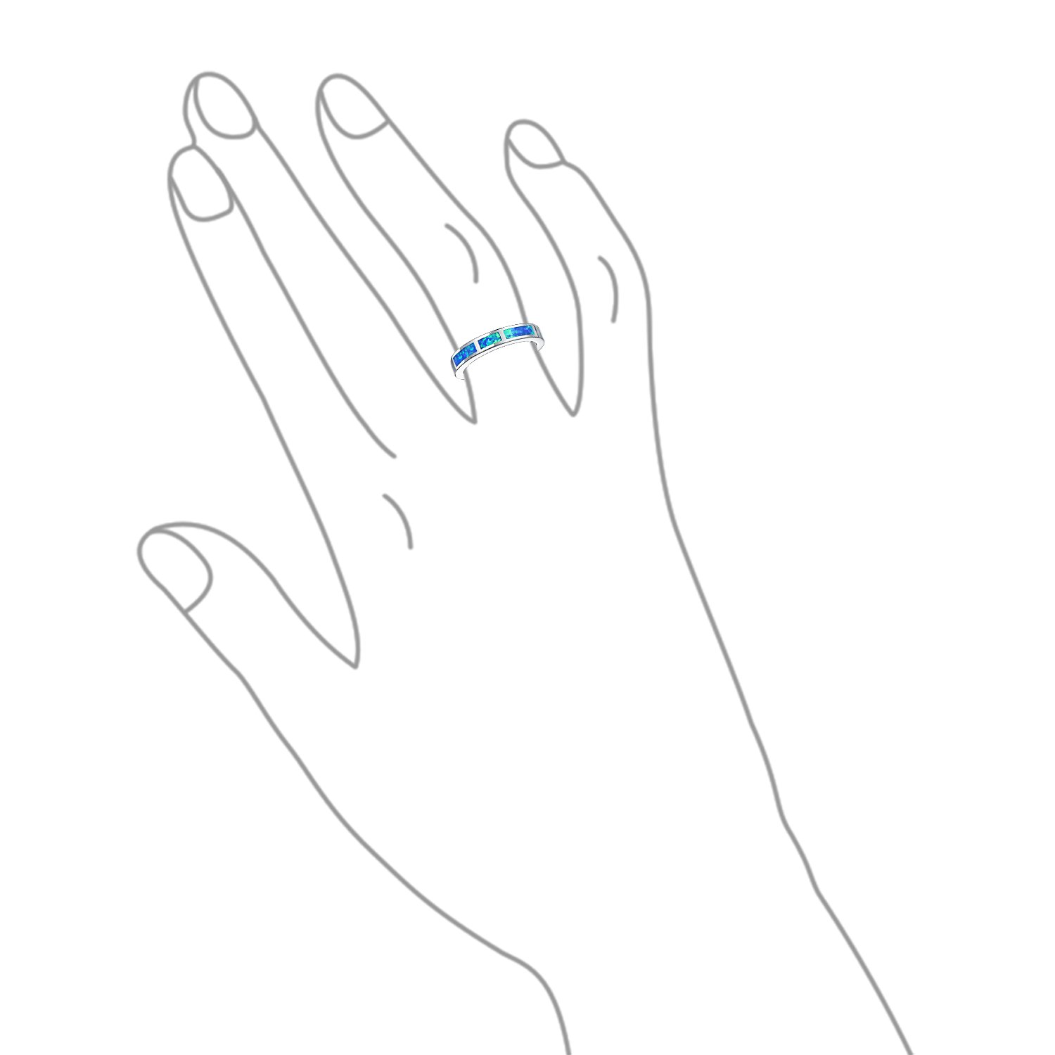 Personalisieren Geometrische Ewigkeit Blau Oder Rosa Erstellt Opal Inlay Stapelbar Band Ring Für Frauen Oktober Geburtsstein .925 Sterling Silber
