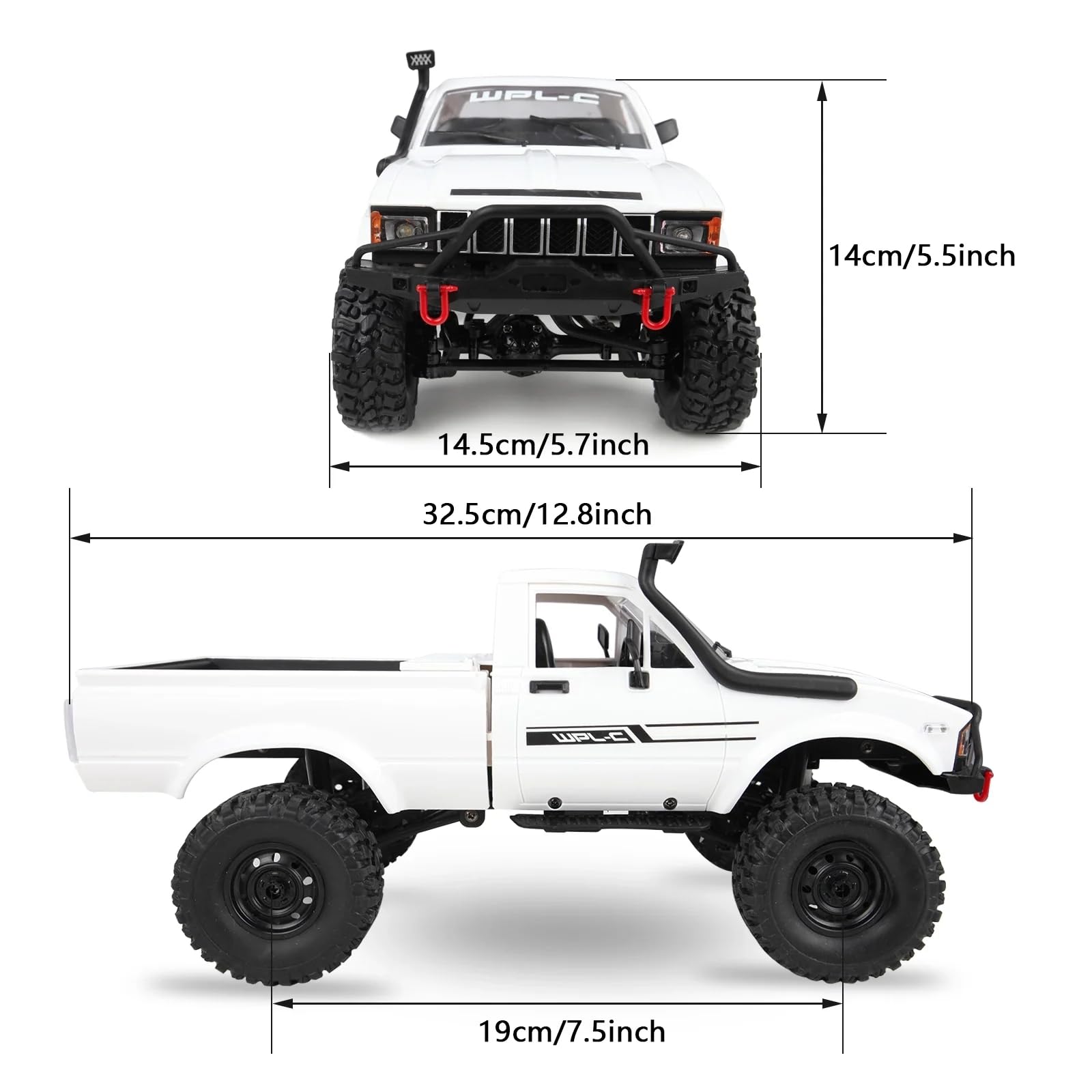 Amazon.com: SVERTIBO 1/16 Scale RC Crawler, WPL C24-1 RC Truck RTR